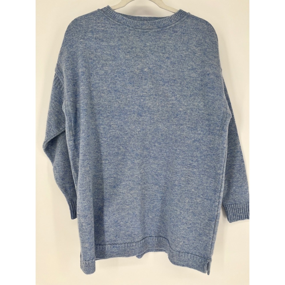 BAY ROAD Sweater Womens L Blue 100% Merino Wool Knit Crew Neck New Zealand Made